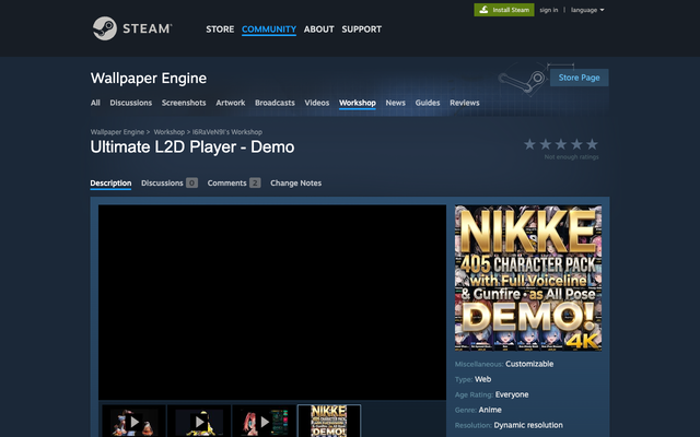 ภาพหน้าเว็บ Steam Workshop::Ultimate Nikke Remake