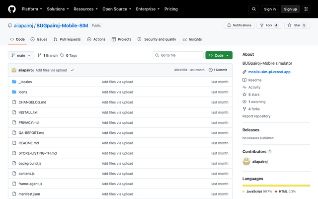 ภาพหน้าเว็บ GitHub - aiiapairoj/BUGpairoj-Mobile-SIM: BUGpairoj-Mobile s