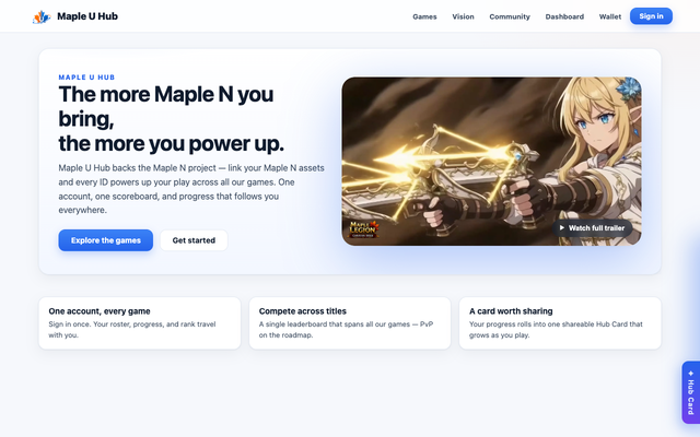 ภาพหน้าเว็บ Maple U Hub