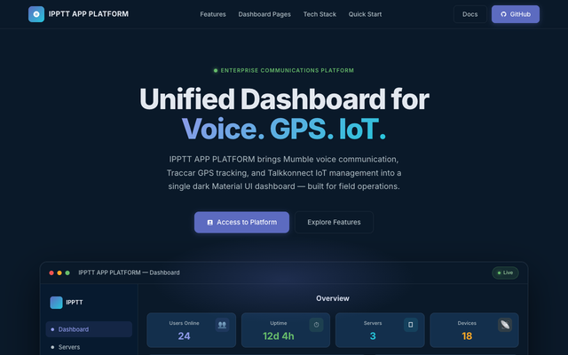 ภาพหน้าเว็บ IPPTT APP PLATFORM