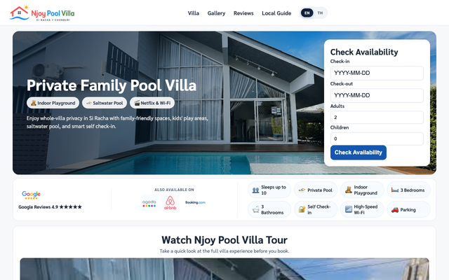 ภาพหน้าเว็บ Njoy Pool Villa
