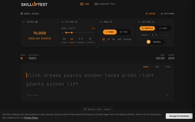 ภาพหน้าเว็บ SkillUpTest