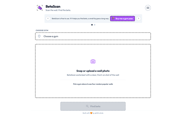 ภาพหน้าเว็บ BetaScan - Scan the wall. Find your beta.