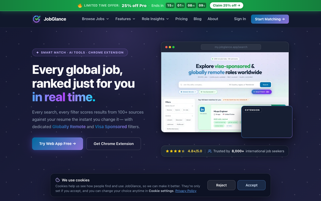 ภาพหน้าเว็บ JobGlance