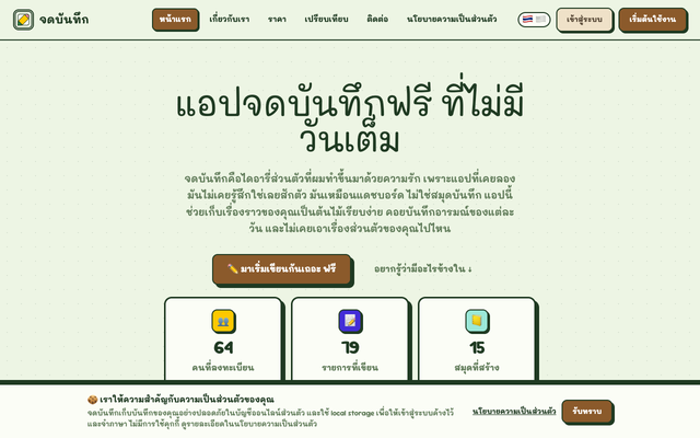 ภาพหน้าเว็บ จดบันทึก - จดไปเลย จำได้ไม่จำกัด