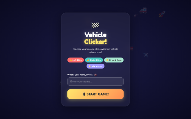 ภาพหน้าเว็บ Vehicle Clicker 🚗 Mouse Practice Game
