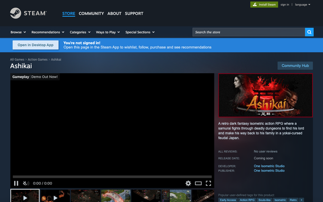ภาพหน้าเว็บ Ashikai on Steam