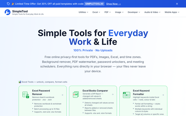 ภาพหน้าเว็บ SimpleTool by QuickQuick - Simple Tools for Everyday Work &