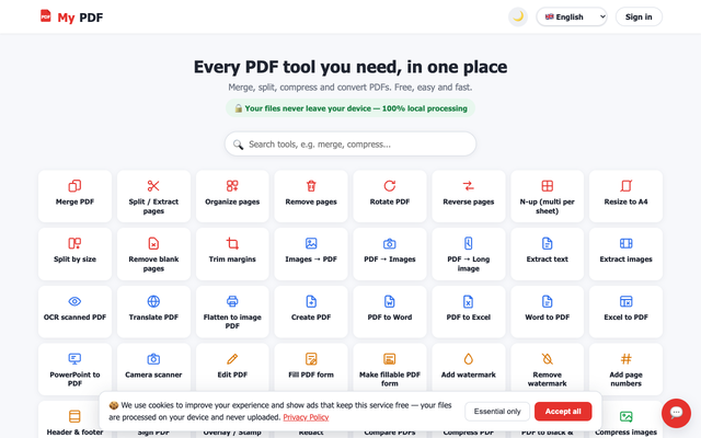 ภาพหน้าเว็บ MyPDF