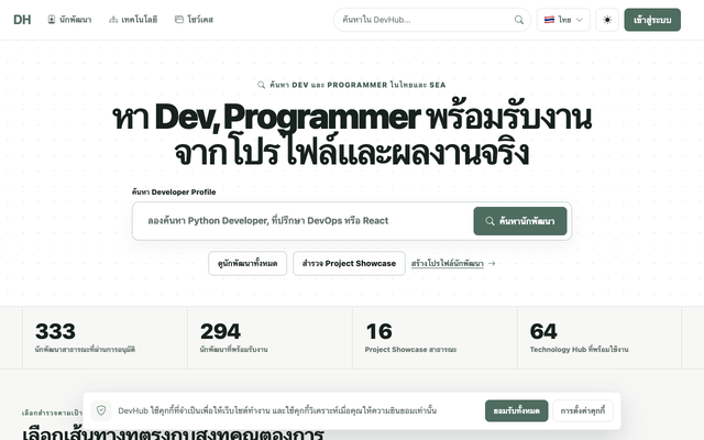ภาพหน้าเว็บ เชื่อมต่อ SEA Devs เข้าด้วยกัน