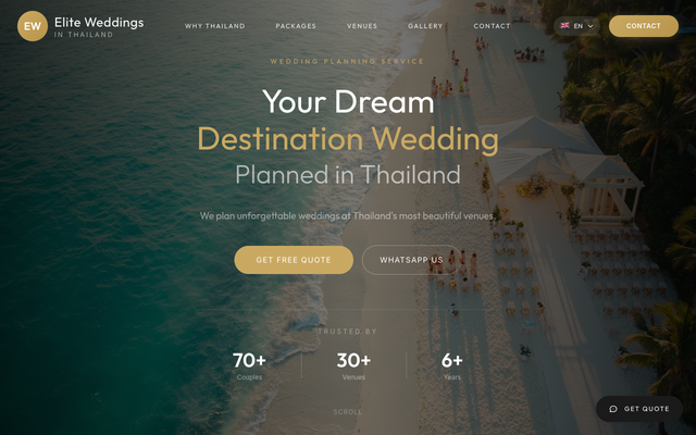 ภาพหน้าเว็บ ThaiWeds - We Plan Your Dream Destination Wedding in Thailan