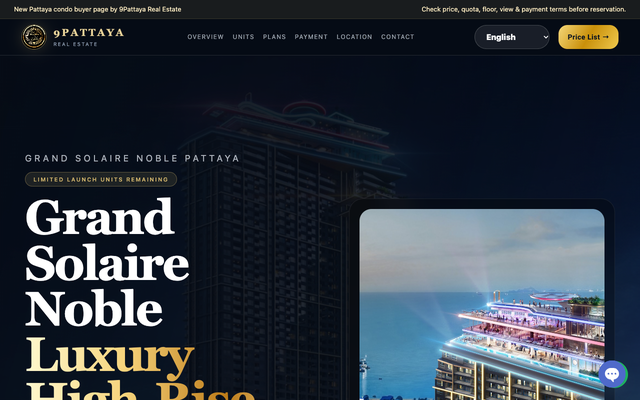 ภาพหน้าเว็บ Grand Solaire Noble - 9PATTAYA