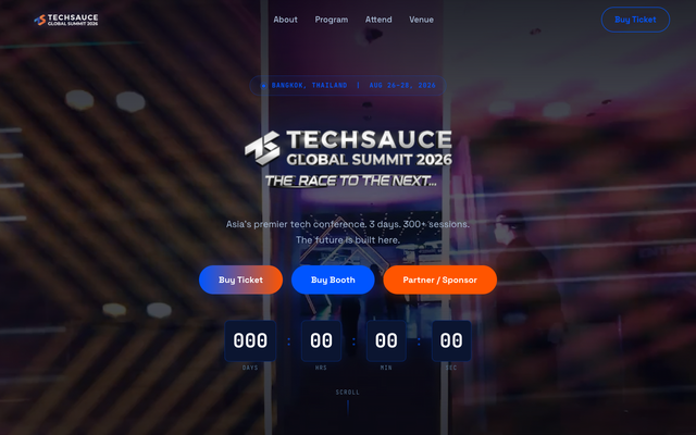 ภาพหน้าเว็บ Techsauce Global Summit 2026