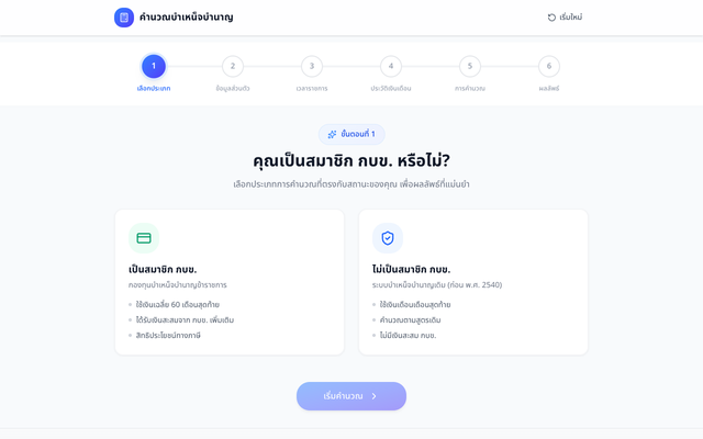 ภาพหน้าเว็บ คำนวณบำเหน็จบำนาญ - กองบริหารทรัพยากรบุคคล