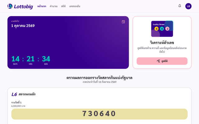 ภาพหน้าเว็บ Lottobig