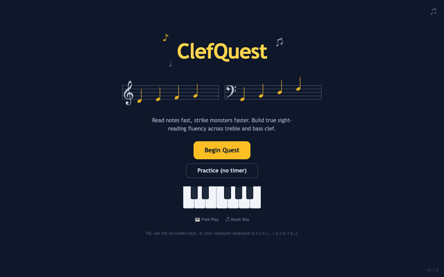 ภาพหน้าเว็บ ClefQuest