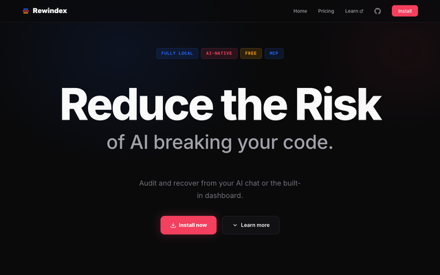 ภาพหน้าเว็บ Rewindex: Reduce the risk of AI breaking your code