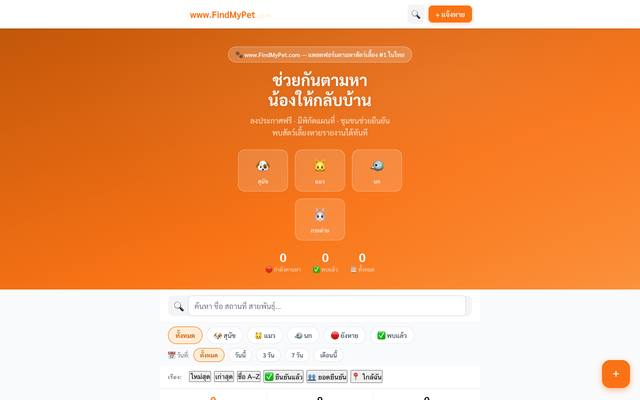ภาพหน้าเว็บ www.FindMyPet.com