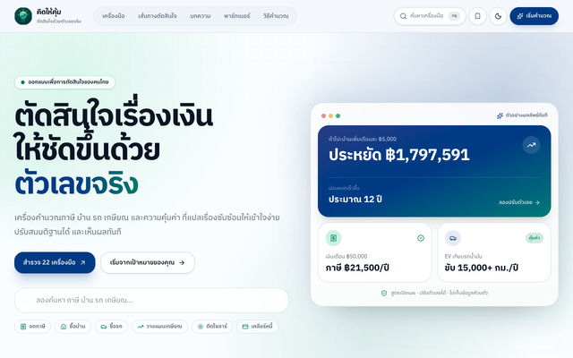 ภาพหน้าเว็บ คิดให้คุ้ม